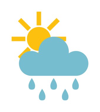 Yağmur bulutunun vektör illüstrasyonu.