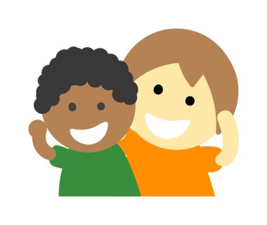 El ele tutuşan çocuklar vektör