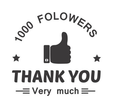 Teşekkür metin vektör rozeti