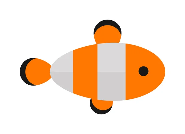 Pescado decorativo icono plano vector aislado — Archivo Imágenes Vectoriales