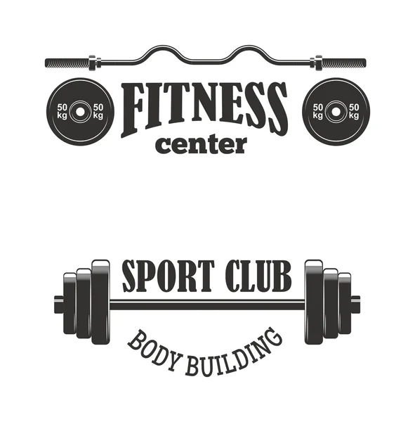 Sportschool fitness symbolen vector badge. — Stockvector