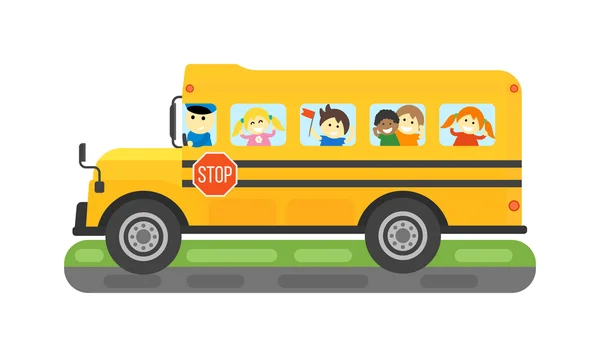 Vetor de ônibus escolar isolado — Vetor de Stock