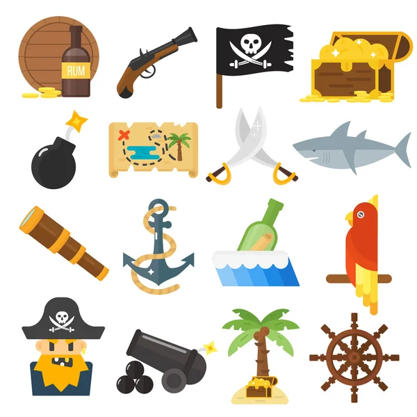 Treasures icons vector set. — Stock Vector