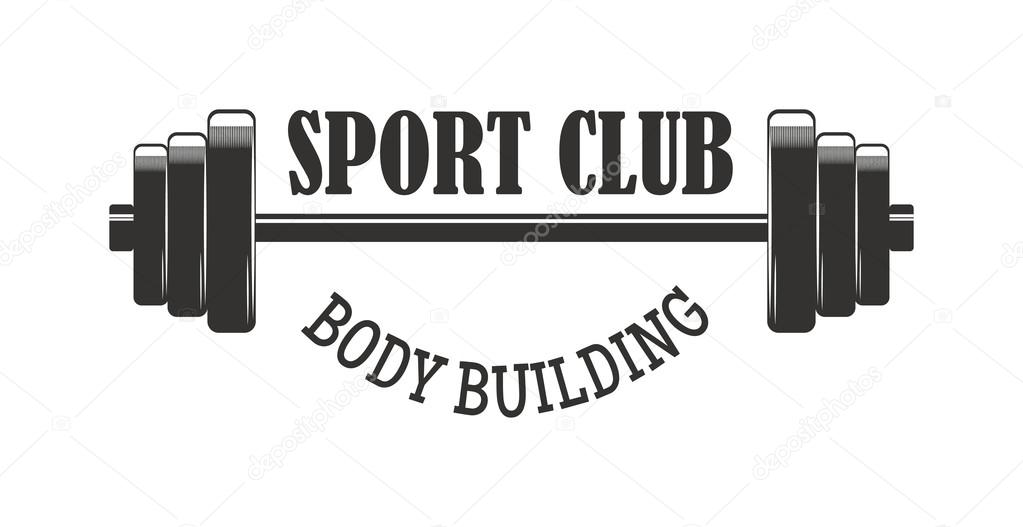 Gym fitness emblem, labels, badges, logo and designed element. Gym fitness logo muscle body weight bodybuilding. Strong people club vector gym fitness logo icon