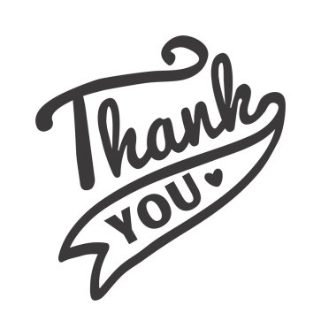 Teşekkür metin vektör rozeti