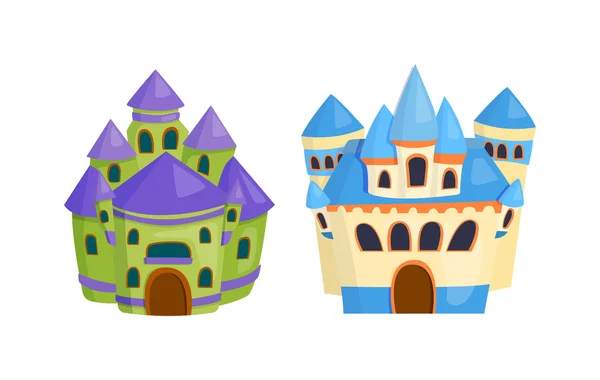 Castle Cartoon Vector set . - Stok Vektor