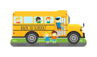 Okul otobüsü vektör izole