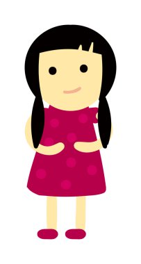 Şirin kız vektör illüstrasyonu.