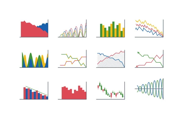 Vetor de análise de gráficos de dados comerciais — Vetor de Stock