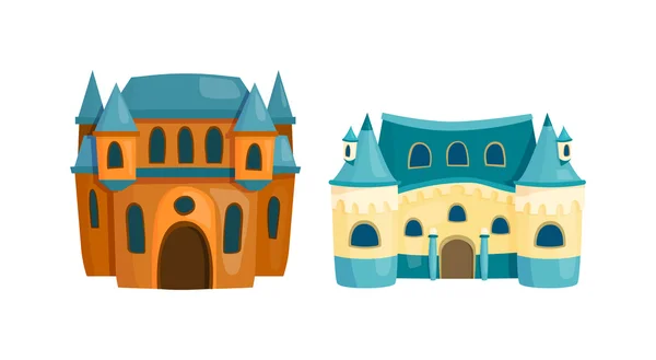 Burg Cartoon Vektor Set. — Stockvektor