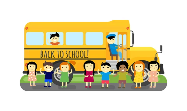 Schoolbus vector geïsoleerd — Stockvector