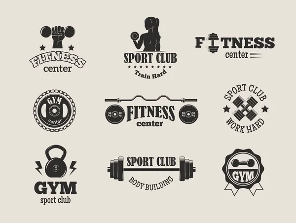 Gym fitness symbols vector set. — Stock Vector