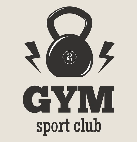 Gimnasio símbolos de fitness vector de insignia . — Vector de stock