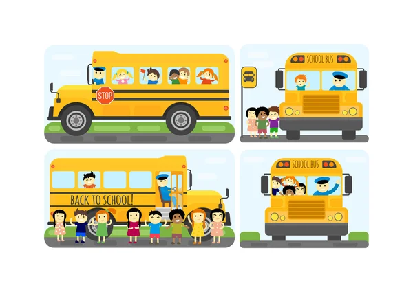 Schoolbus vector geïsoleerd — Stockvector