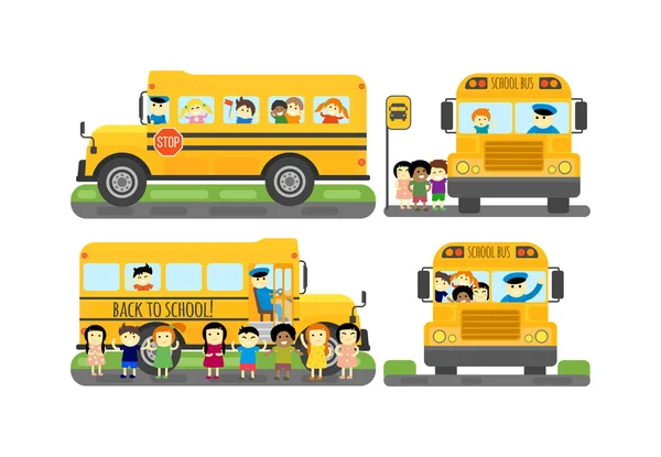 Autobús escolar vector aislado — Vector de stock