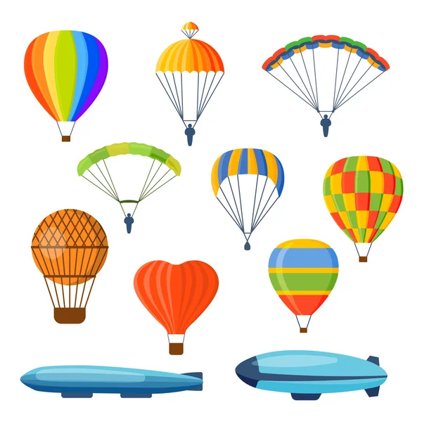Ballon aerostat transport wektor zestaw. — Wektor stockowy