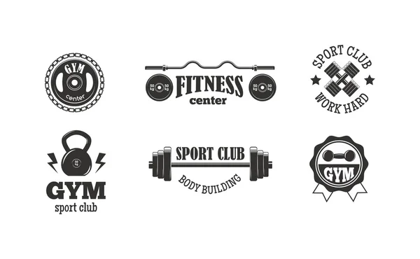 Sportschool fitness symbolen vector set. — Stockvector