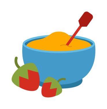 Yulaf lapası plaka vektör çizim.