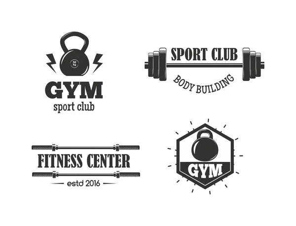 Sportschool fitness symbolen vector set. — Stockvector