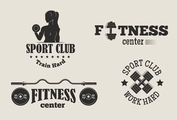 Gym fitness symbols vector set. — Stock Vector