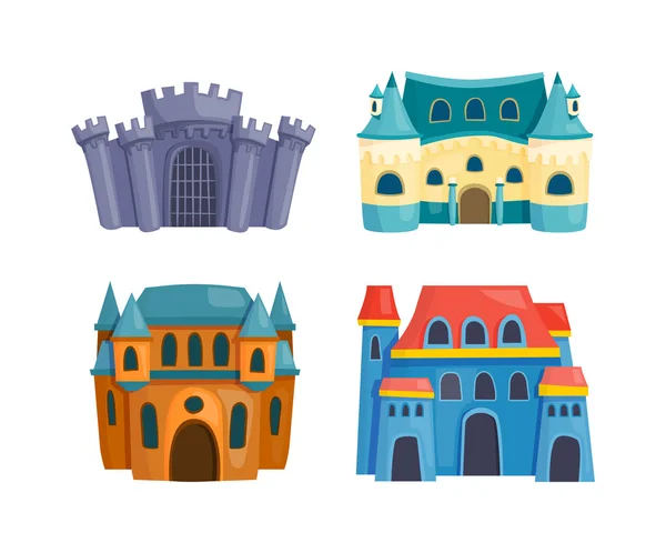 Castle cartoon vektor set. — Stock vektor