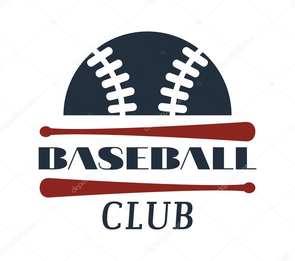 Template logo for baseball sport team with sport sign and symbols. Tournament competition graphic champion sport team logo badge icon. Vector club game baseball sport team logo badge.