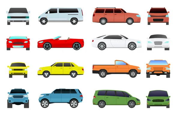 Tipos de coche vector conjunto . — Vector de stock