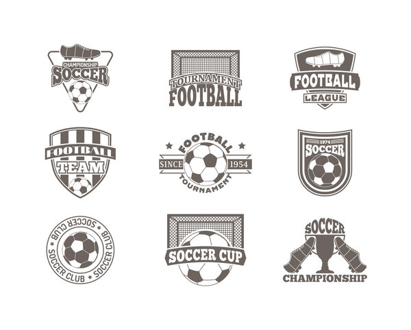 Soccer sign vector set.