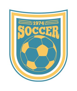 Futbol işareti logo rozet vektör