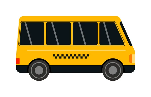 Gul taxi buss vektor illustration. — Stock vektor