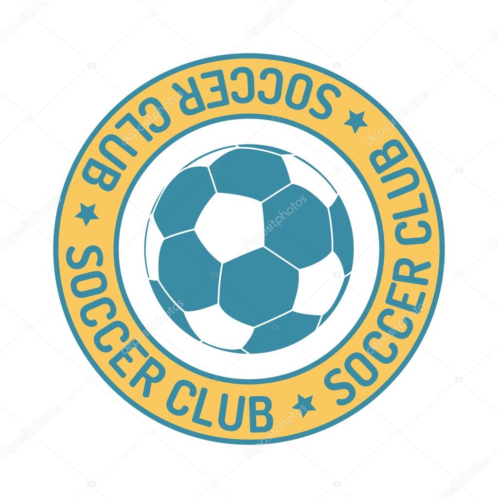 European football, soccer label, emblem and design championship elements. Vector occer logo football tournament icon symbol. Soccer logo team emblem badge sport competition.