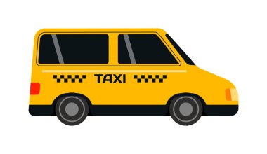 Sarı taksi otobüs vektör çizim.