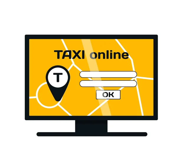 Táxi online website vetor ilustração . — Vetor de Stock