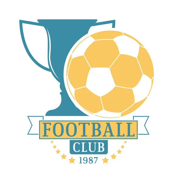Futbol işareti logo rozet vektör — Stok Vektör