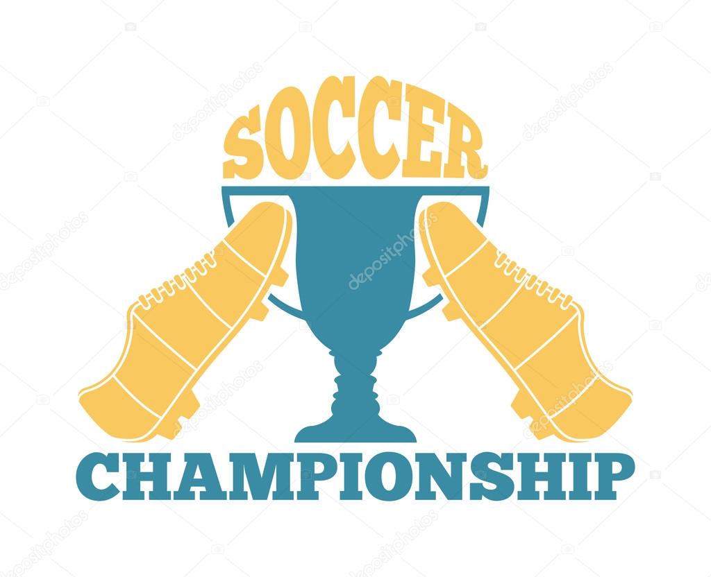 European football, soccer label, emblem and design championship elements. Vector occer logo football tournament icon symbol. Soccer logo team emblem badge sport competition.