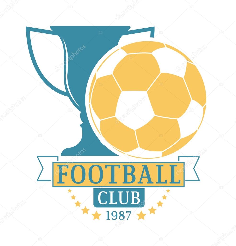 European football, soccer label, emblem and design championship elements. Vector occer logo football tournament icon symbol. Soccer logo team emblem badge sport competition.