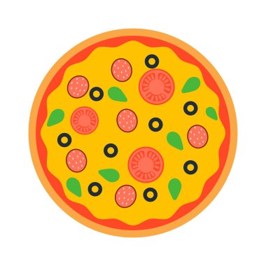 Pizza üst görünüm vektörü