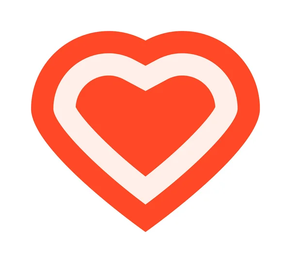 Icona vettoriale cuore rosso . — Vettoriale Stock