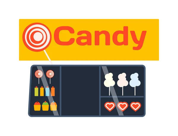 Candy shop showcase vector illustration — Stock Vector