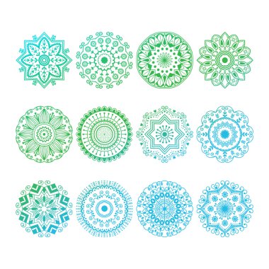 Mehendy mandala çiçek vektör çizim