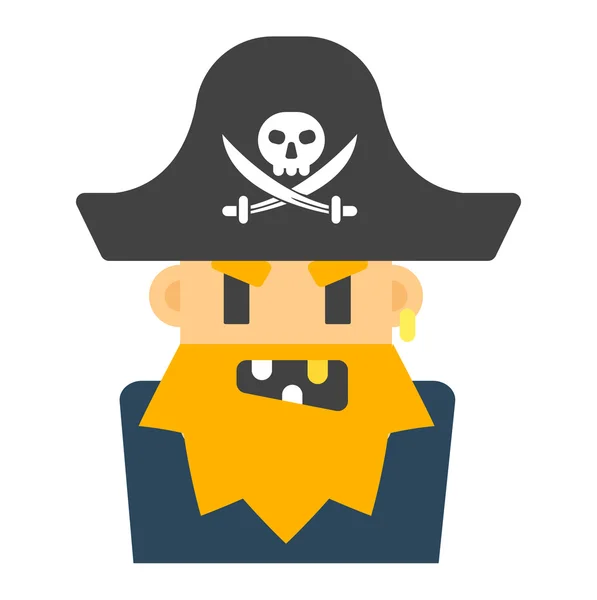 Captain pirate character vector silhouette — Stock Vector