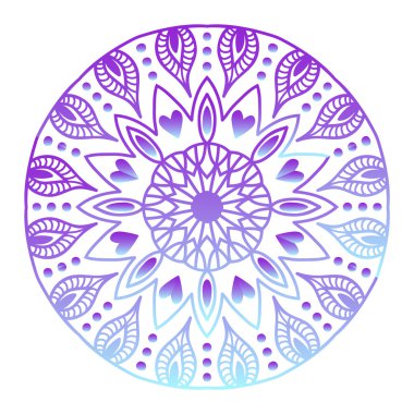 Mehendy mandala çiçek vektör çizim