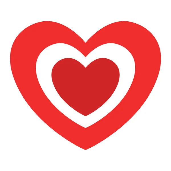Icône vecteur coeur rouge — Image vectorielle