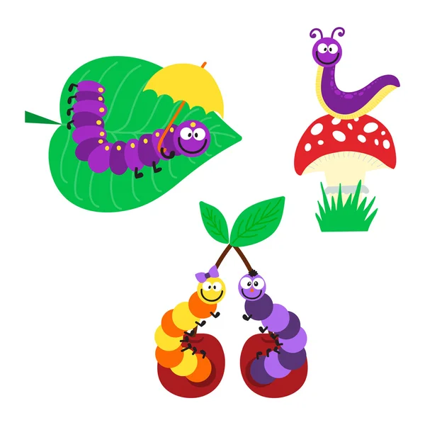 Cartoon caterpillar vectorillustratie — Stockvector