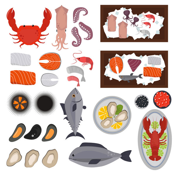 Seafood vector illustration
