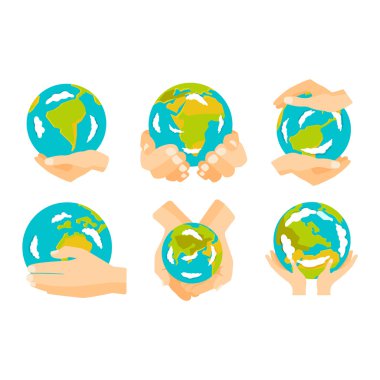 Dünya eller illüstrasyon vektör.