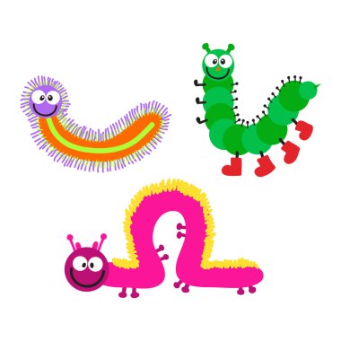 Çizgi film caterpillar vektör çizim