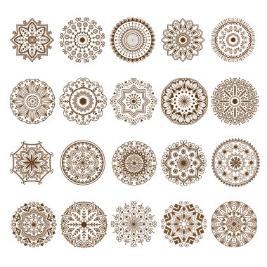 Mehendy mandala çiçek vektör çizim
