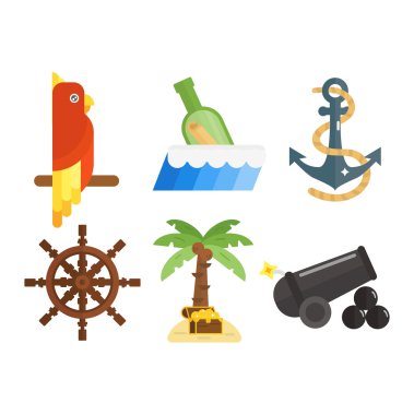 Hazineler simgeler vektör set.