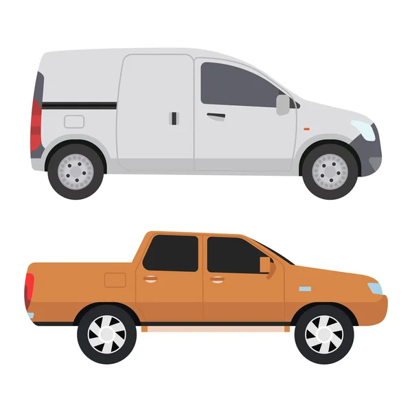 Vechicle coche mini van transporte — Vector de stock